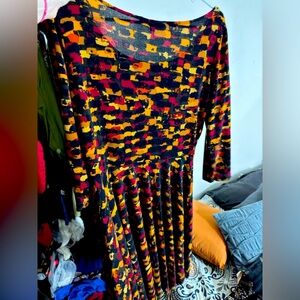 Gorgeous patterned tea length dress! Barely worn!